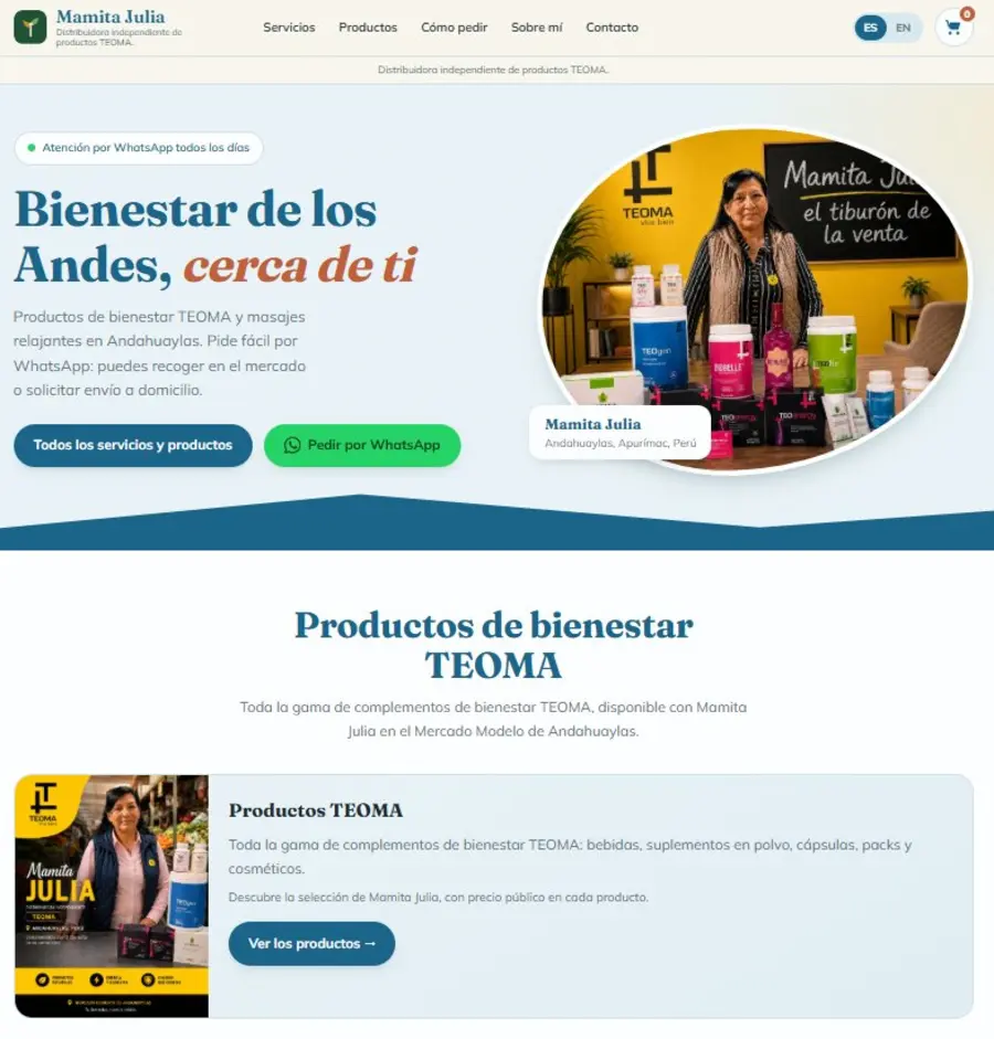 Page d'accueil de mamajuliatienda.com